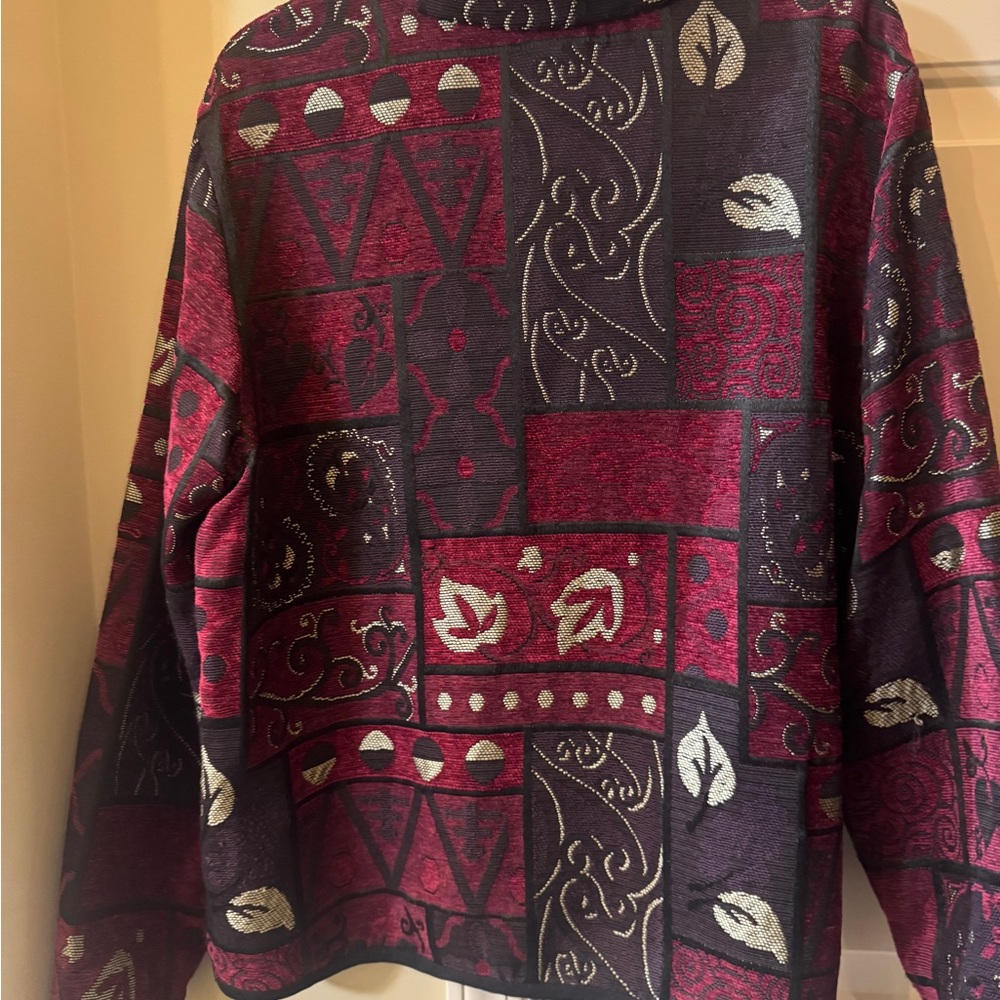 Coldwater Creek Women's Patch look Jacket - Red and Black Pattern size Large - Picture 3 of 4